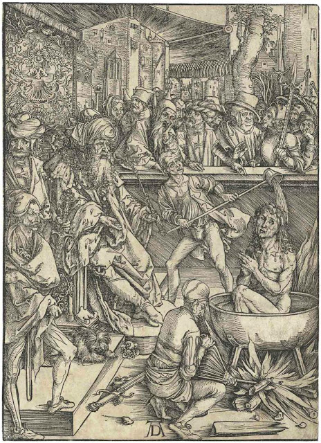 1Albrecht Dürer (1471-1528).The Martyrdom of Saint John, from The Apocalypse, Woodcut, circa 1496-97. 391 x 280 mm.JPG