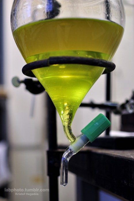 Freshly prepared ethyl diazoacetate.jpg