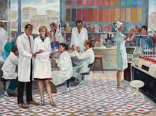 Присталенко Виктор Александрович (Россия, 1935) «В лаборатории.jpg